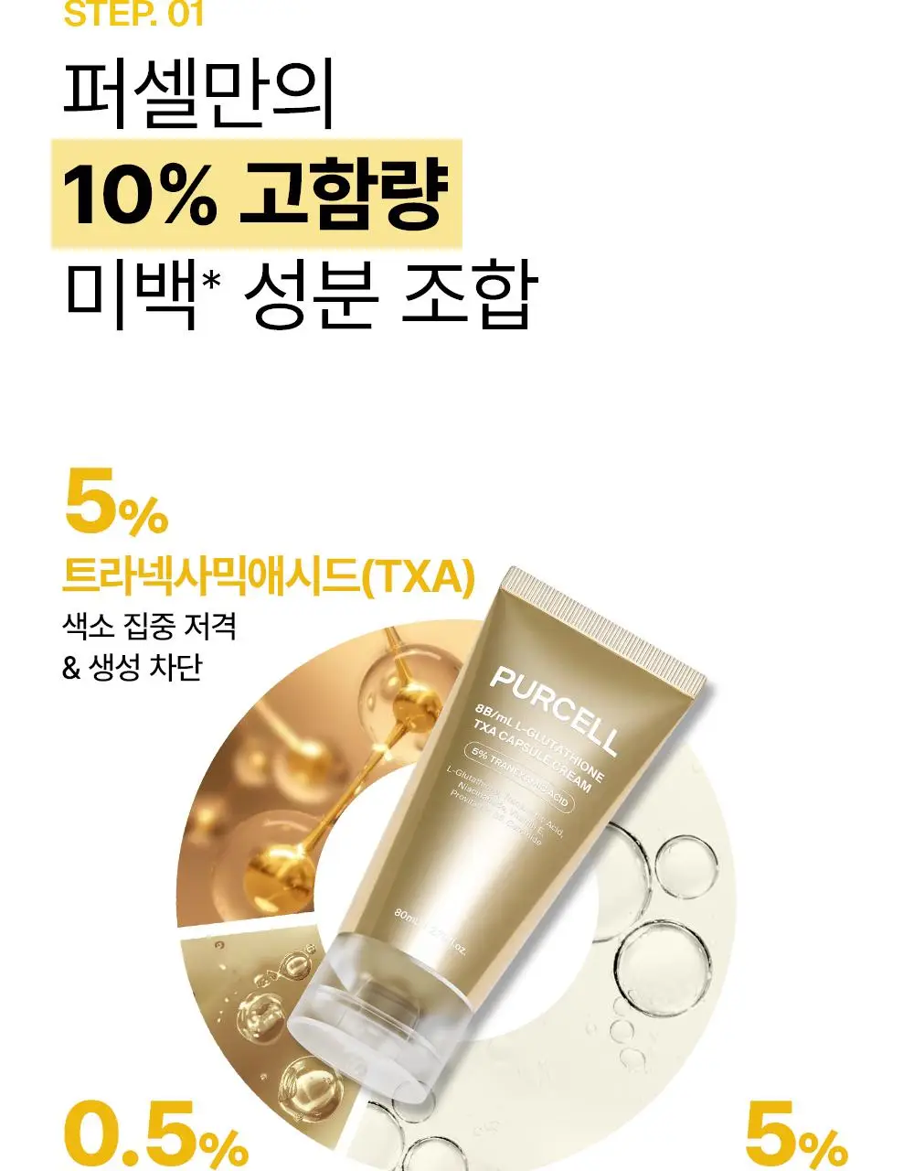 [잡티저격/TXA] 퍼셀 80억/mL 글루타치온 TXA 캡슐 크림 80ml 상세페이지 23
